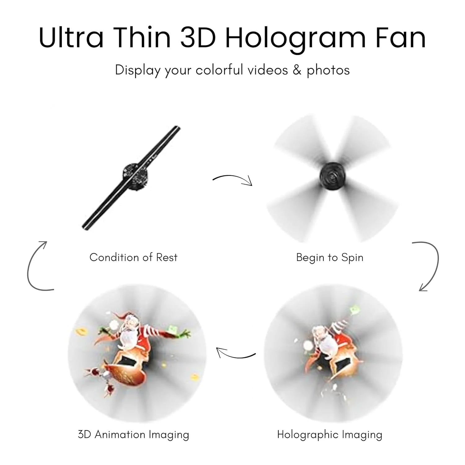 3D hologram fan 42cm with build in audio