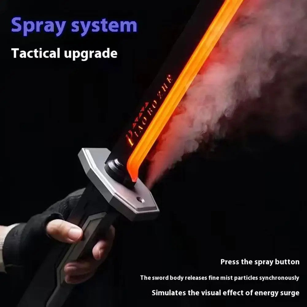 Led Laser Sword With Spark Smoke Effect RGB Light Color Cosplay Kids Bf Gift