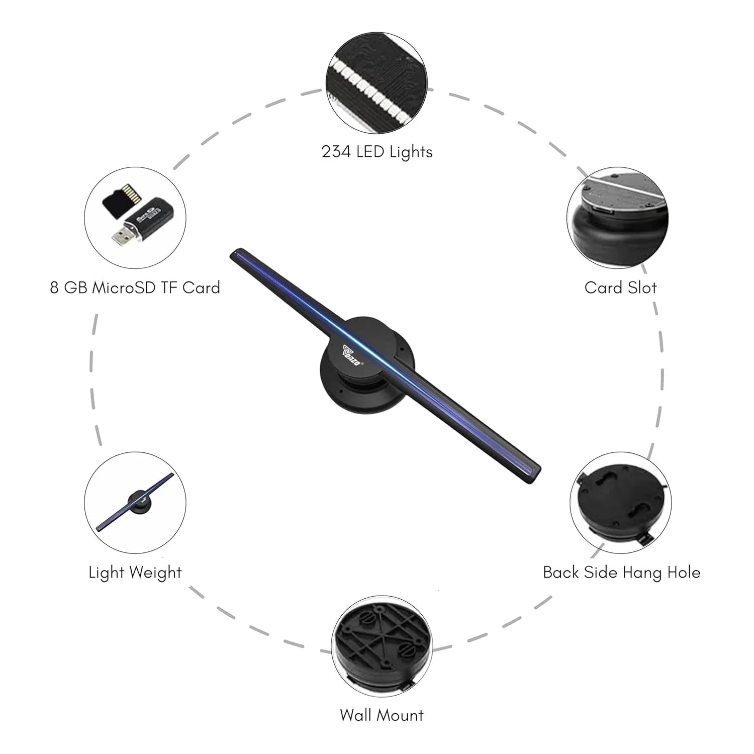 3D hologram fan 42cm with build in audio