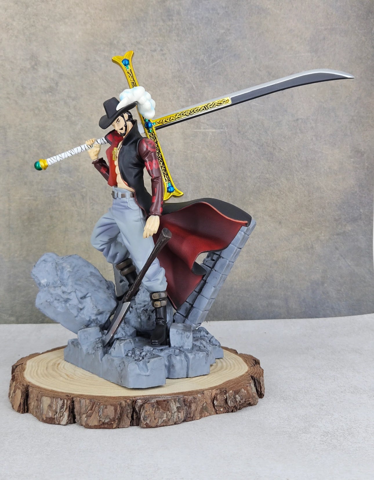 One Piece Dracule Mihawk Sword on Shoulder Pose Action Figure | 30 cm
