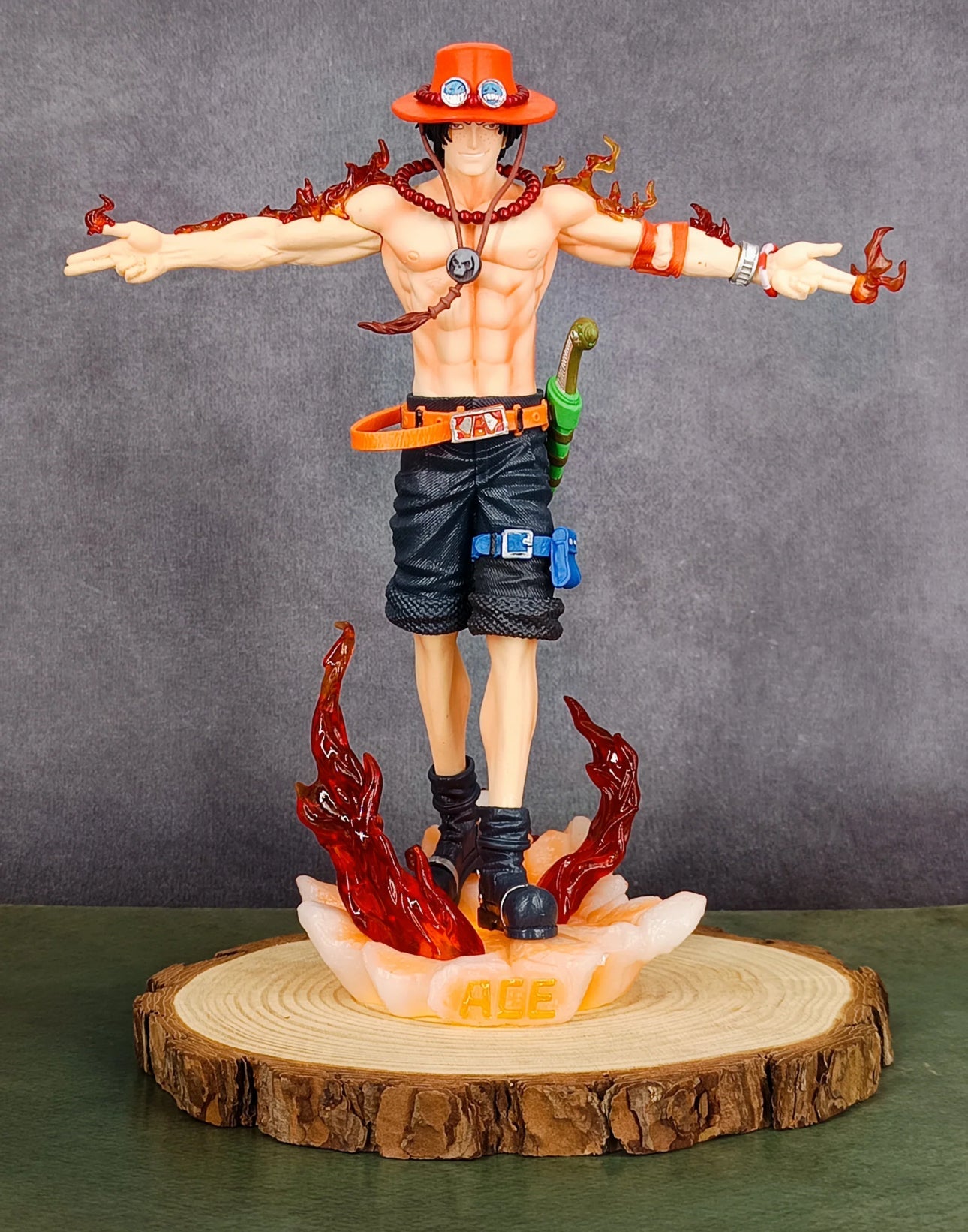 One Piece Portgas D. Ace Action Figure | Open Hand Pose | 28 cm | Lights