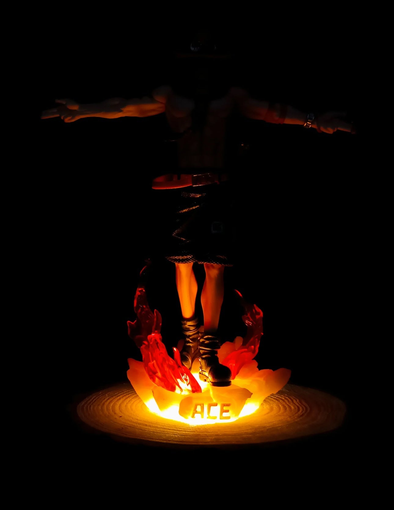One Piece Portgas D. Ace Action Figure | Open Hand Pose | 28 cm | Lights