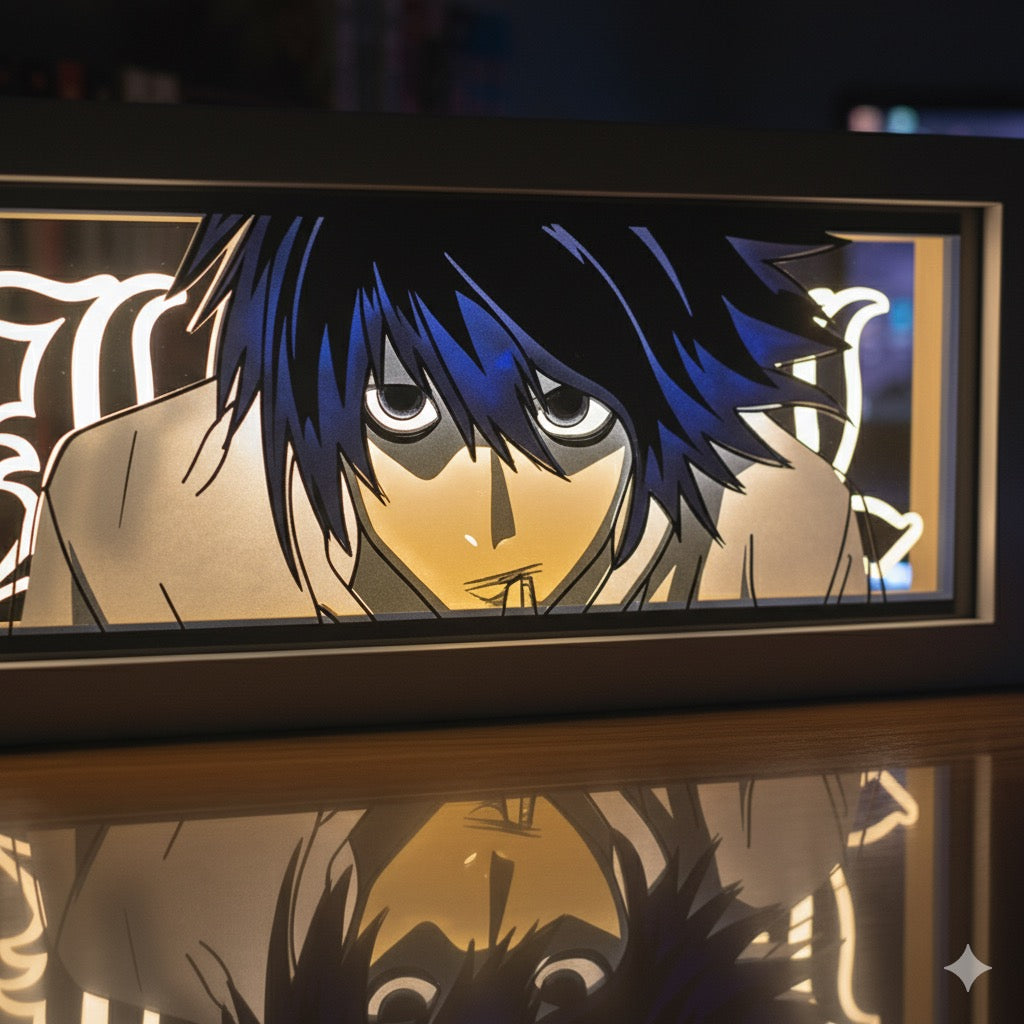 Deathnote 3D Rectangular Lamp featuring L