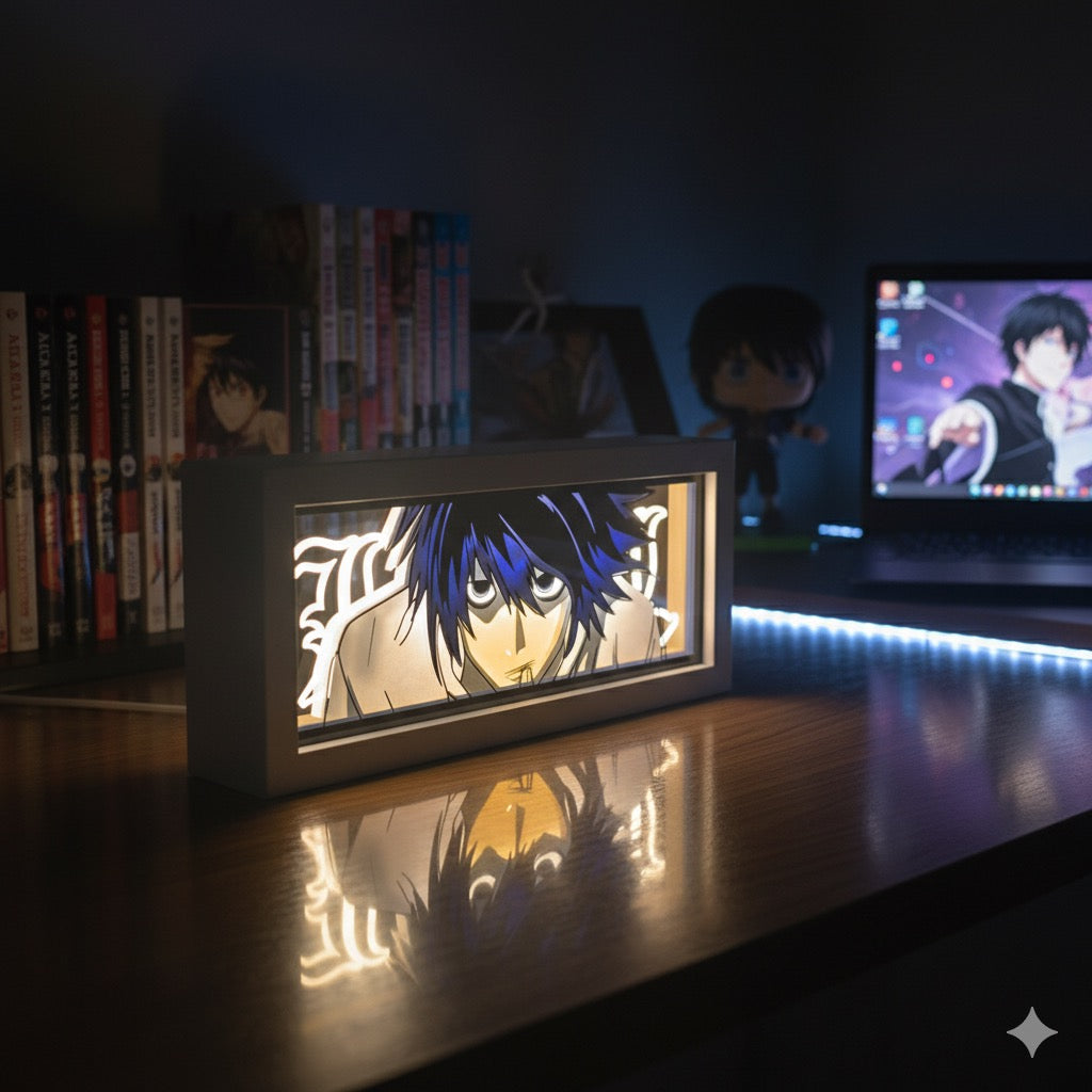 Deathnote 3D Rectangular Lamp featuring L