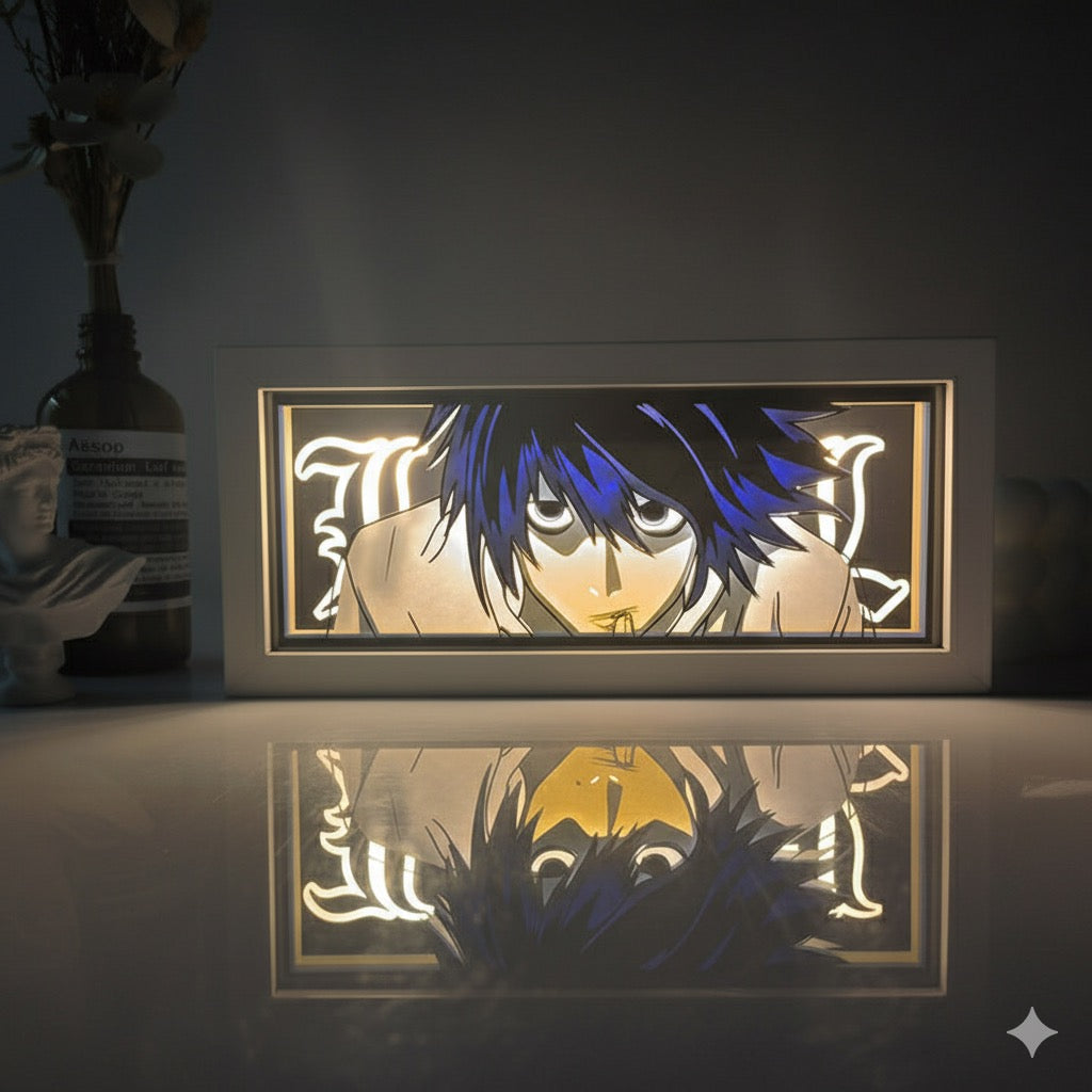 Deathnote 3D Rectangular Lamp featuring L