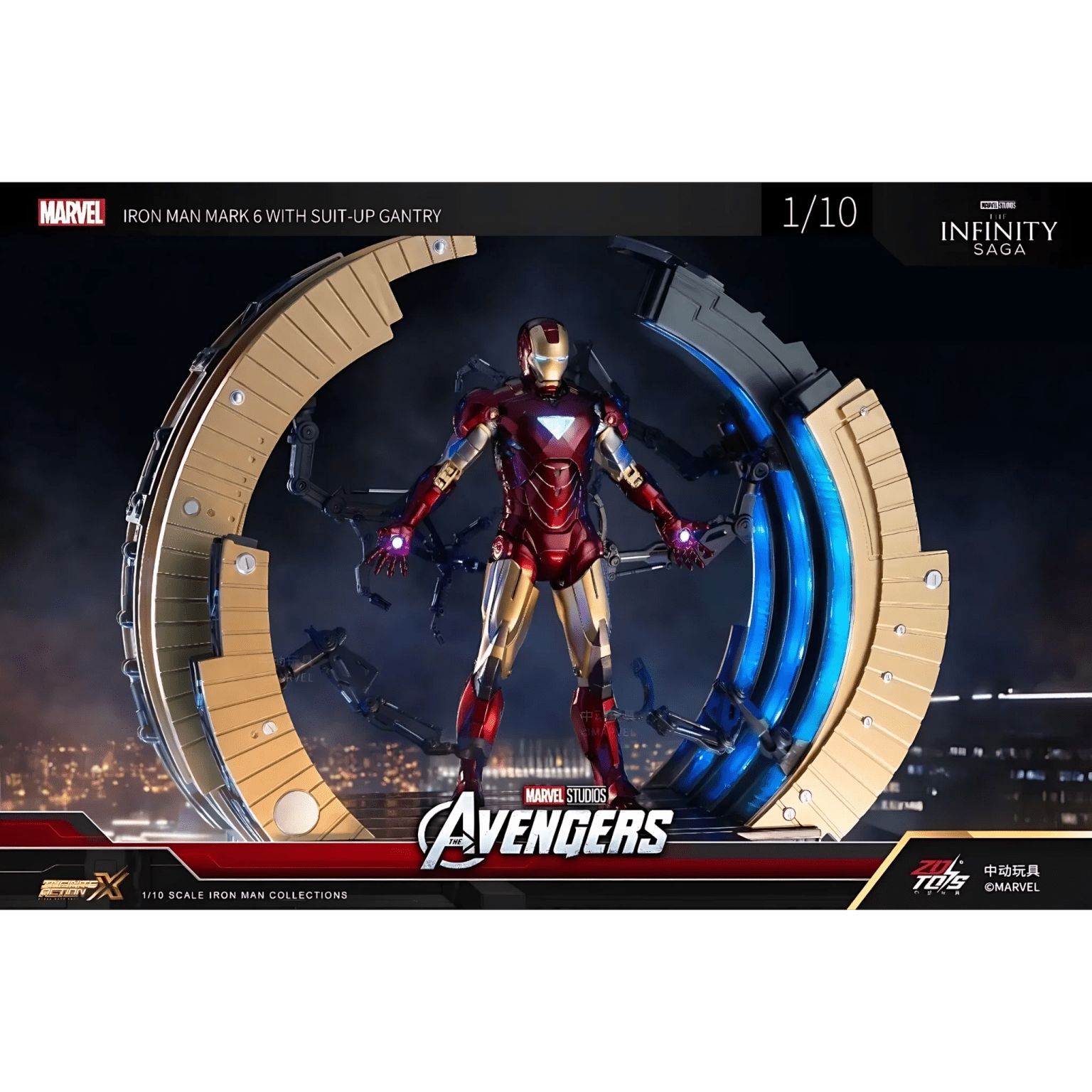 IRON MAN Mark 6 with Suit-Up Gantry Action Figure by ZD Toys Pre Order