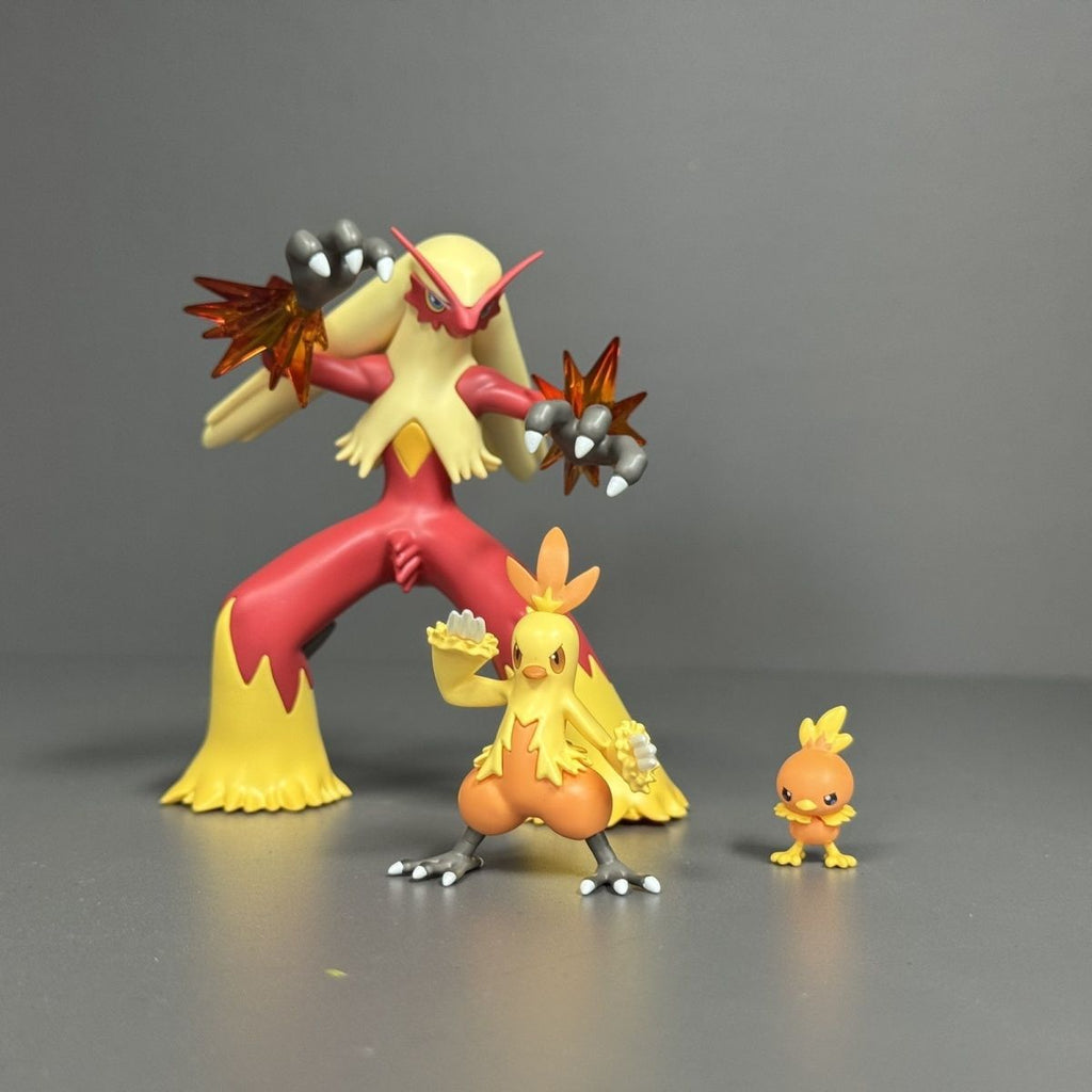 Pokemon figures of the Blaziken evolutionary set of 3 preorder
