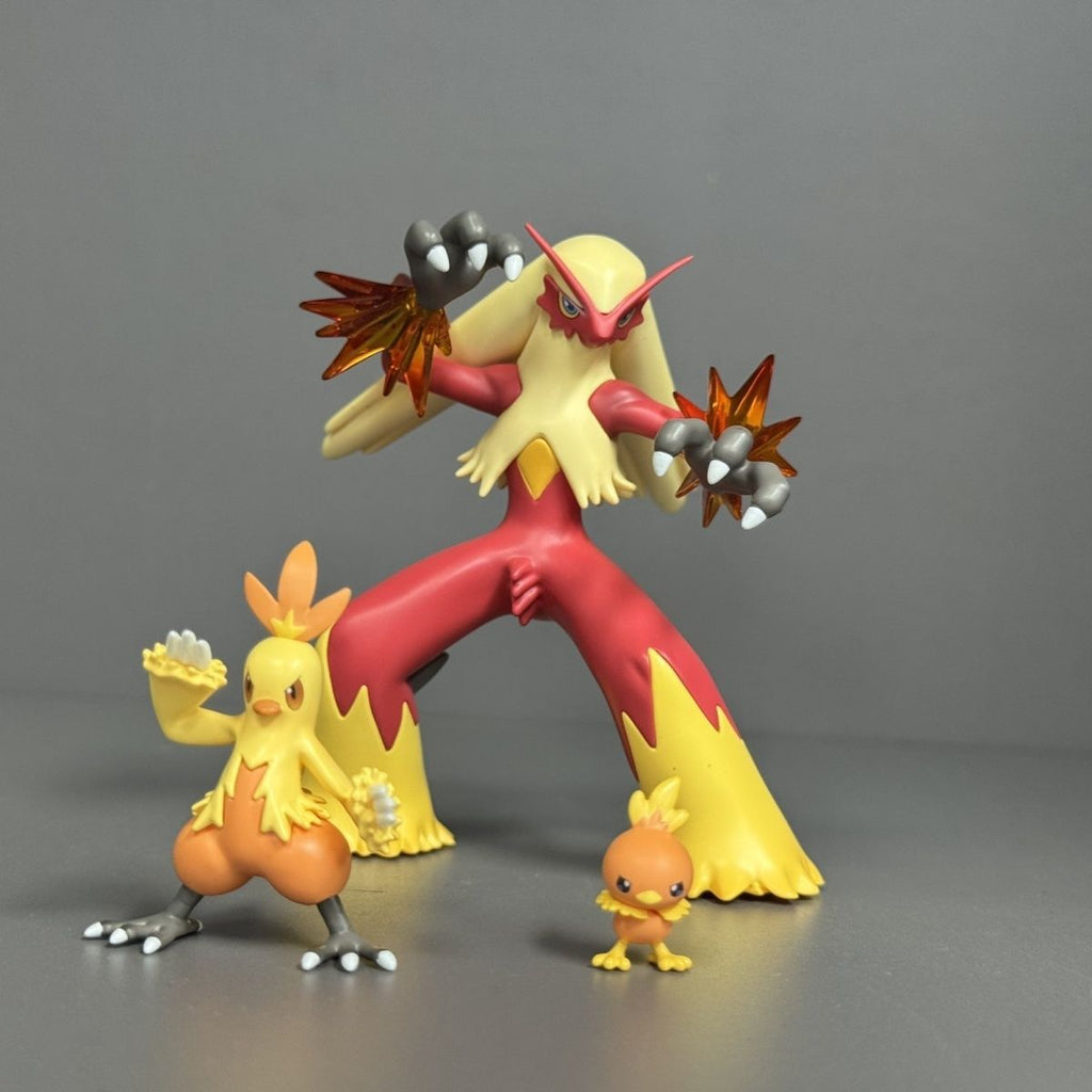 Pokemon figures of the Blaziken evolutionary set of 3 preorder