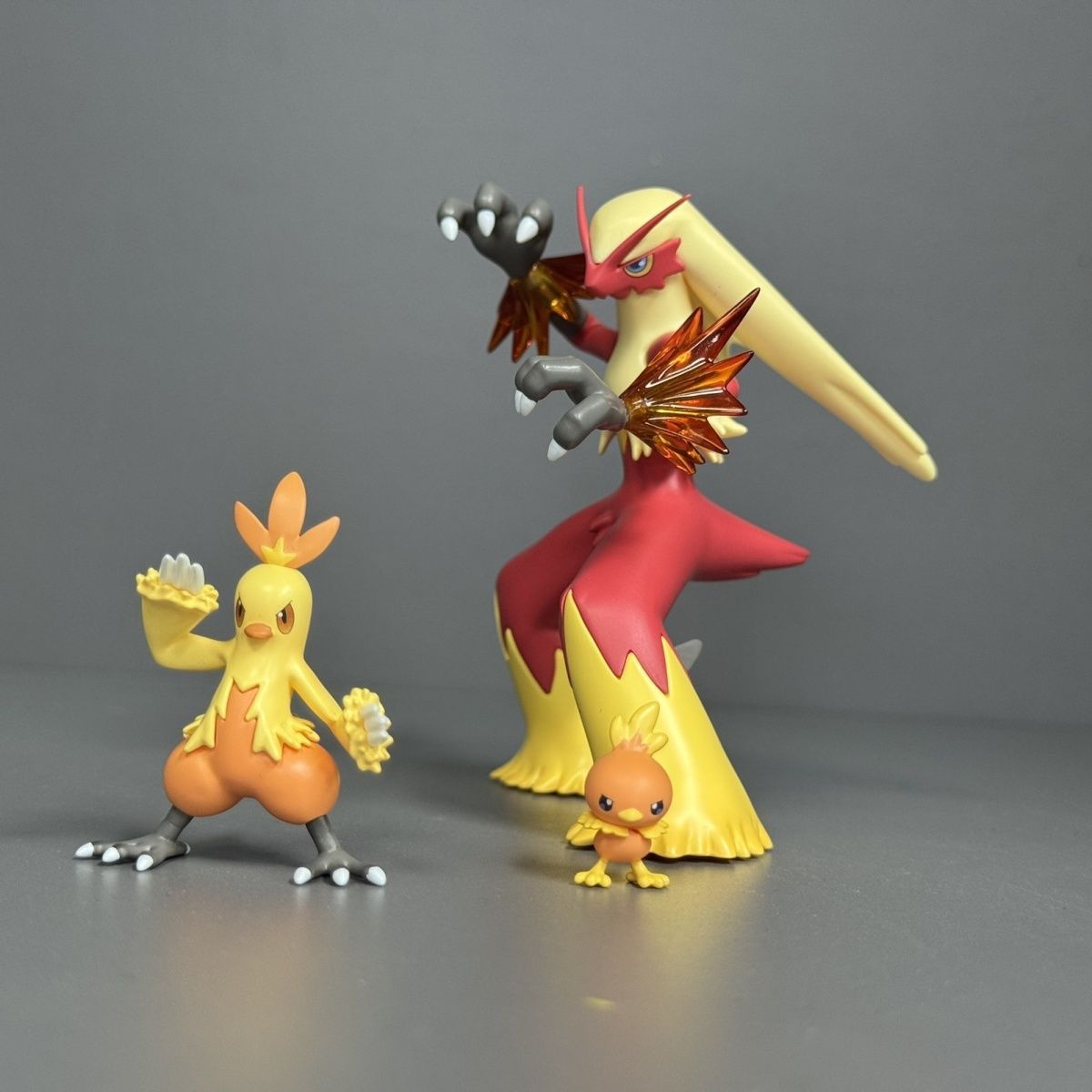 Pokemon figures of the Blaziken evolutionary set of 3 preorder